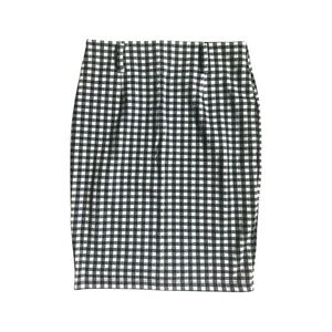 Maeve Anthropologie Black White Gingham Plaid Pencil Skirt Size Large